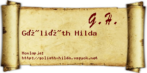 Góliáth Hilda névjegykártya